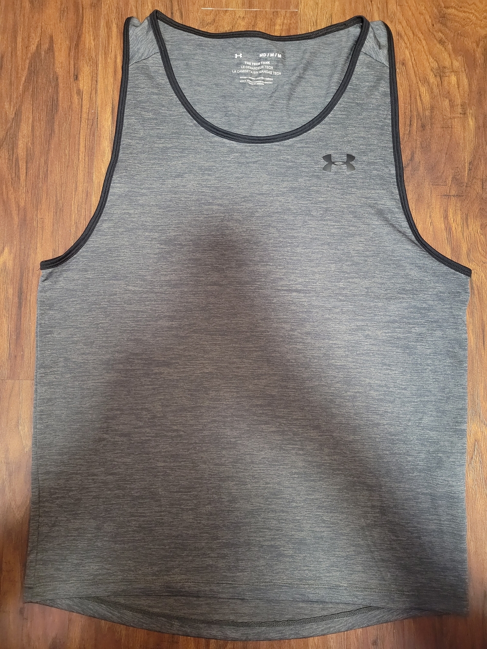 Under Armour Light Gray Heather Tank with Black Logo